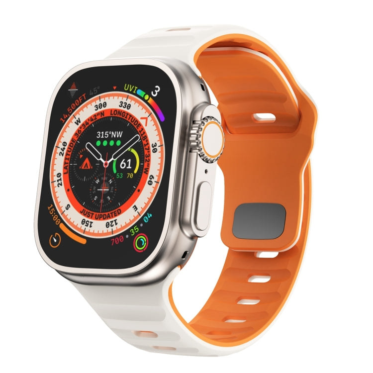Wellenstruktur Silikon-Uhrenarmband mit umgekehrter Schnalle, für Apple Watch Ultra 2 49mm, für Apple Watch Series 9 45mm, für Apple Watch Series 9 41mm, für Apple Watch Ultra 49mm