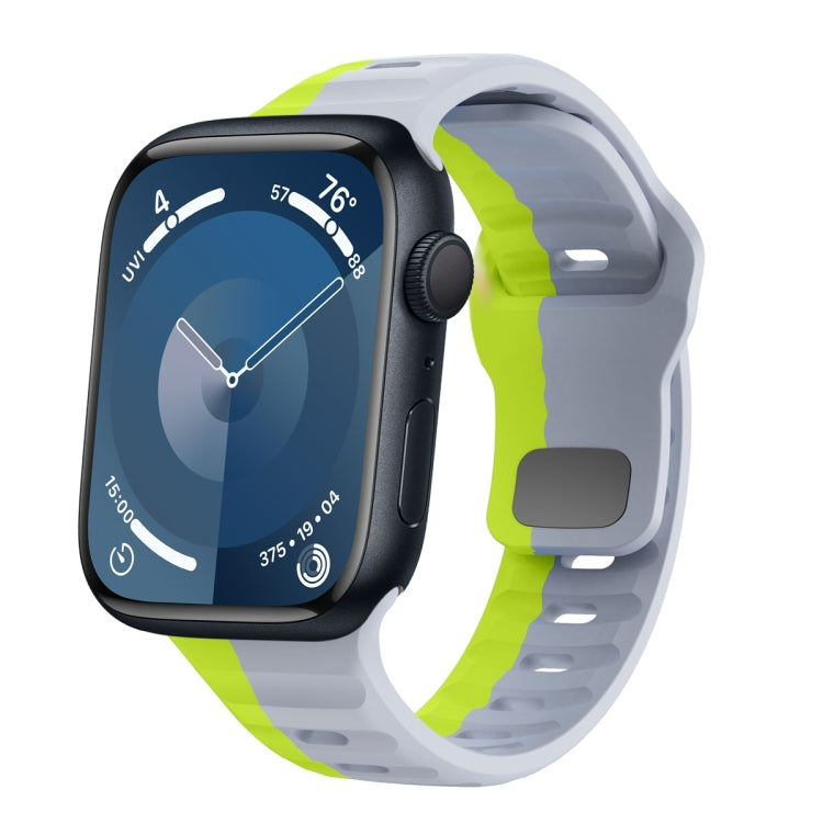 Wellenstruktur Silikon-Uhrenarmband mit umgekehrter Schnalle, für Apple Watch Ultra 2 49mm, für Apple Watch Series 9 45mm, für Apple Watch Series 9 41mm, für Apple Watch Ultra 49mm