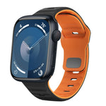 Wellenstruktur Silikon-Uhrenarmband mit umgekehrter Schnalle, für Apple Watch Ultra 2 49mm, für Apple Watch Series 9 45mm, für Apple Watch Series 9 41mm, für Apple Watch Ultra 49mm