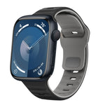 Wellenstruktur Silikon-Uhrenarmband mit umgekehrter Schnalle, für Apple Watch Ultra 2 49mm, für Apple Watch Series 9 45mm, für Apple Watch Series 9 41mm, für Apple Watch Ultra 49mm