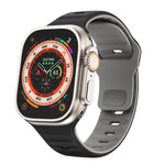 Wellenstruktur Silikon-Uhrenarmband mit umgekehrter Schnalle, für Apple Watch Ultra 2 49mm, für Apple Watch Series 9 45mm, für Apple Watch Series 9 41mm, für Apple Watch Ultra 49mm