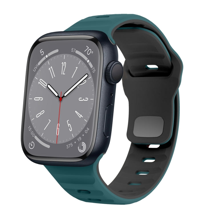 Wellenstruktur Silikon-Uhrenarmband mit umgekehrter Schnalle, für Apple Watch Series 8 41mm, für Apple Watch Series 8 45mm, für Apple Watch SE 2022 40mm, für Apple Watch SE 2022 44mm