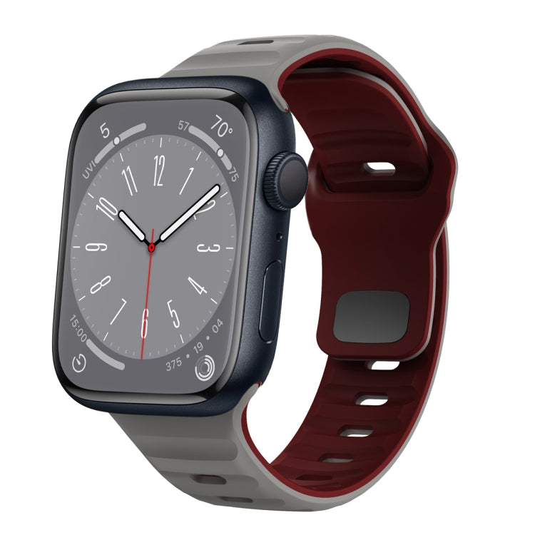 Wellenstruktur Silikon-Uhrenarmband mit umgekehrter Schnalle, für Apple Watch Series 8 41mm, für Apple Watch Series 8 45mm, für Apple Watch SE 2022 40mm, für Apple Watch SE 2022 44mm