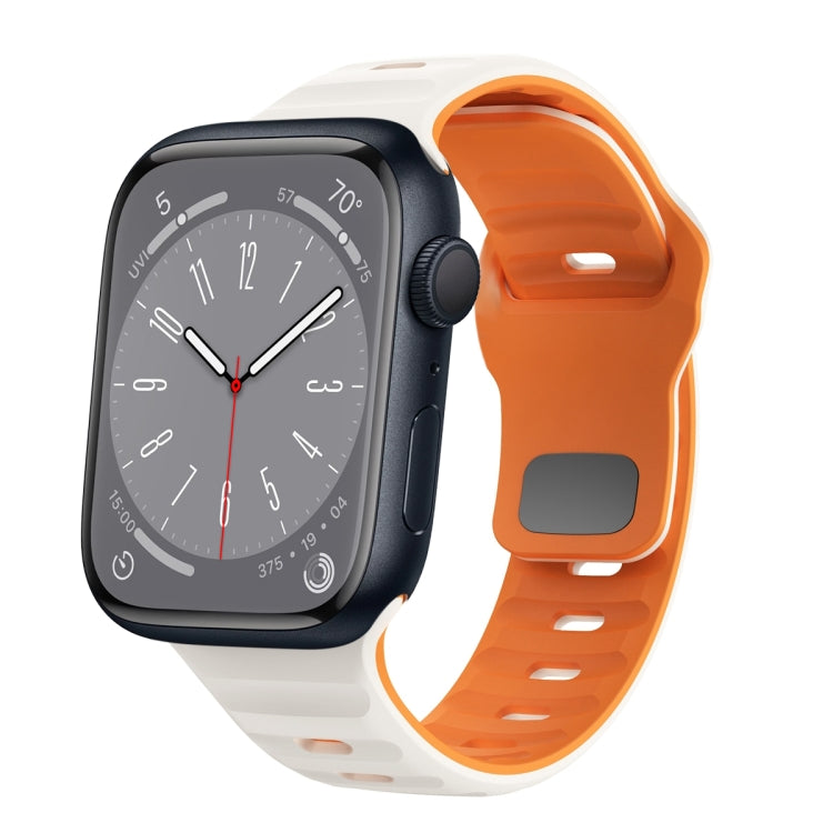Wellenstruktur Silikon-Uhrenarmband mit umgekehrter Schnalle, für Apple Watch Series 8 41mm, für Apple Watch Series 8 45mm, für Apple Watch SE 2022 40mm, für Apple Watch SE 2022 44mm
