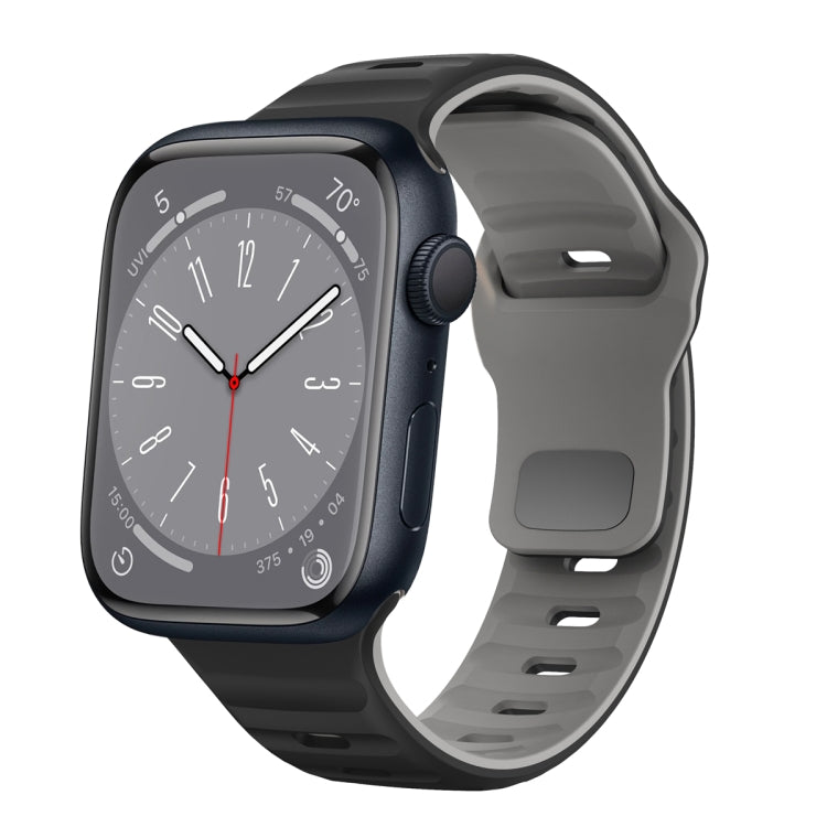 Wellenstruktur Silikon-Uhrenarmband mit umgekehrter Schnalle, für Apple Watch Series 8 41mm, für Apple Watch Series 8 45mm, für Apple Watch SE 2022 40mm, für Apple Watch SE 2022 44mm