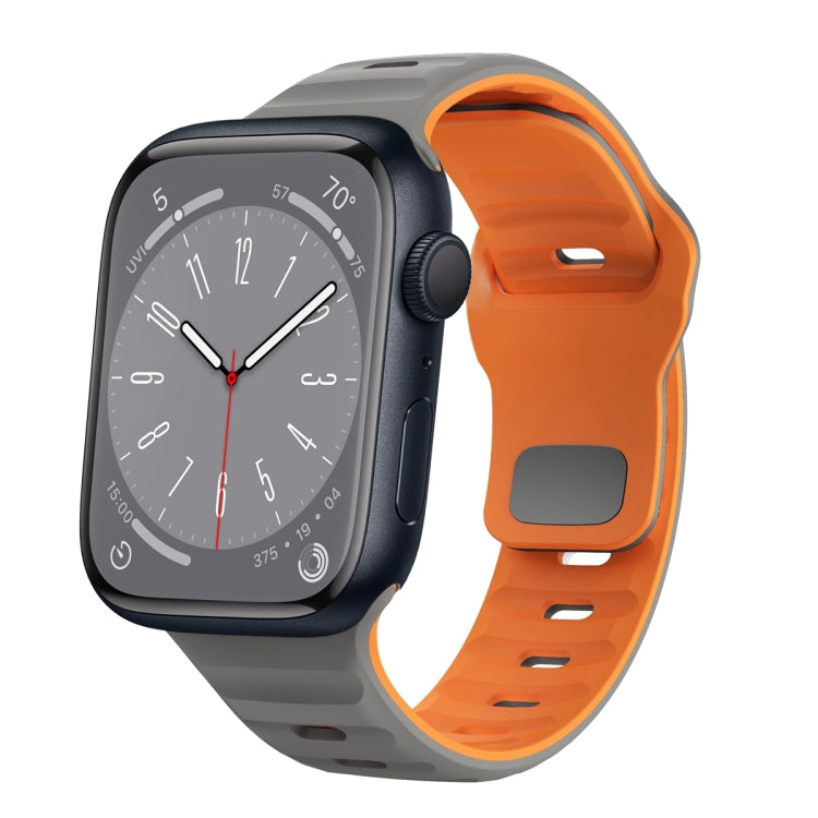 Wellenstruktur Silikon-Uhrenarmband mit umgekehrter Schnalle, für Apple Watch Series 8 41mm, für Apple Watch Series 8 45mm, für Apple Watch SE 2022 40mm, für Apple Watch SE 2022 44mm