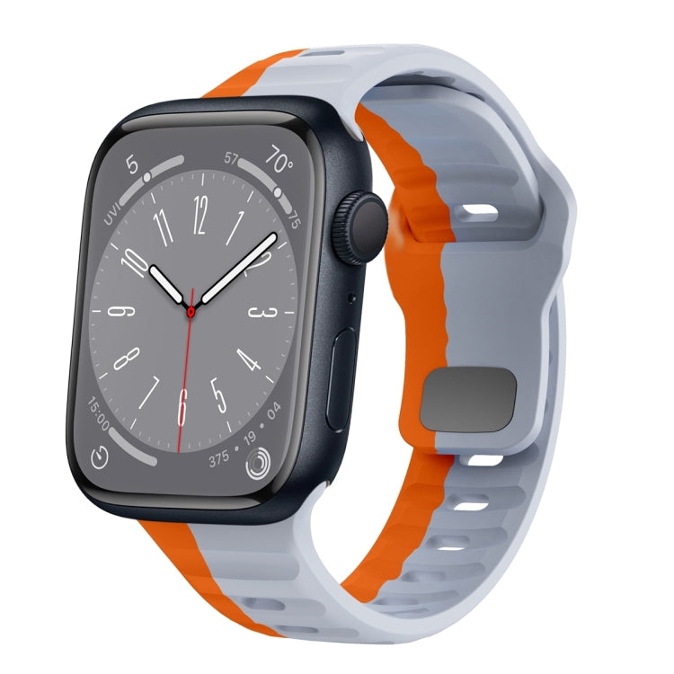 Wellenstruktur Silikon-Uhrenarmband mit umgekehrter Schnalle, für Apple Watch Series 8 41mm, für Apple Watch Series 8 45mm, für Apple Watch SE 2022 40mm, für Apple Watch SE 2022 44mm