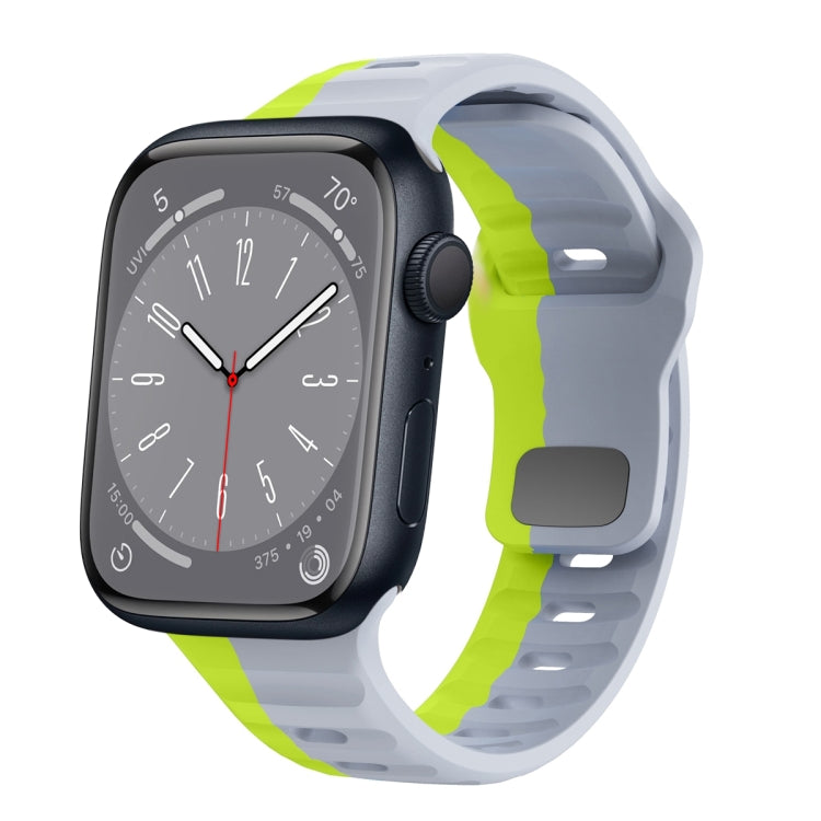 Wellenstruktur Silikon-Uhrenarmband mit umgekehrter Schnalle, für Apple Watch Series 8 41mm, für Apple Watch Series 8 45mm, für Apple Watch SE 2022 40mm, für Apple Watch SE 2022 44mm