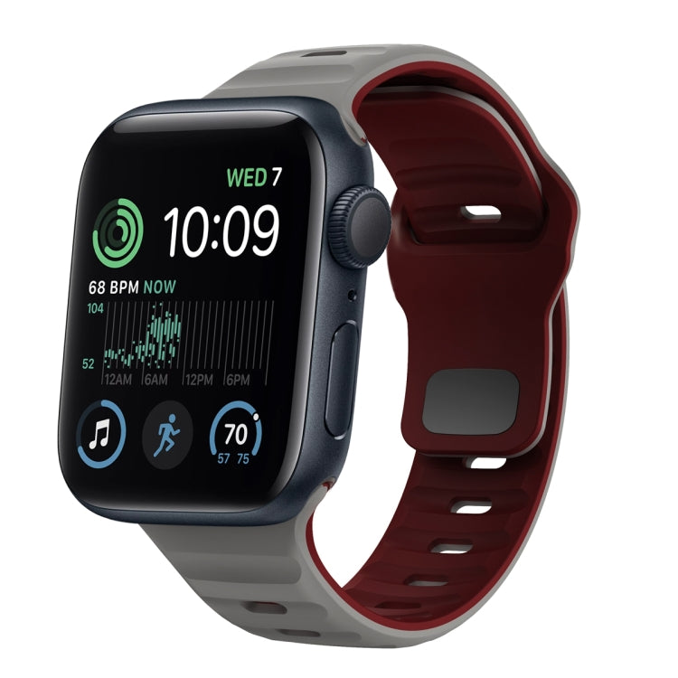 Wellenstruktur Silikon-Uhrenarmband mit umgekehrter Schnalle, für Apple Watch Series 8 41mm, für Apple Watch Series 8 45mm, für Apple Watch SE 2022 40mm, für Apple Watch SE 2022 44mm