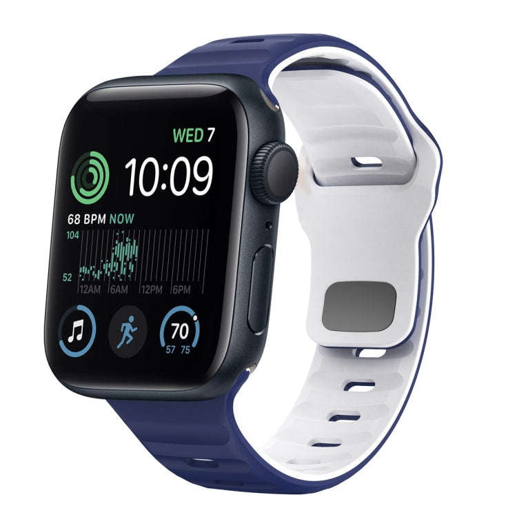 Wellenstruktur Silikon-Uhrenarmband mit umgekehrter Schnalle, für Apple Watch Series 8 41mm, für Apple Watch Series 8 45mm, für Apple Watch SE 2022 40mm, für Apple Watch SE 2022 44mm
