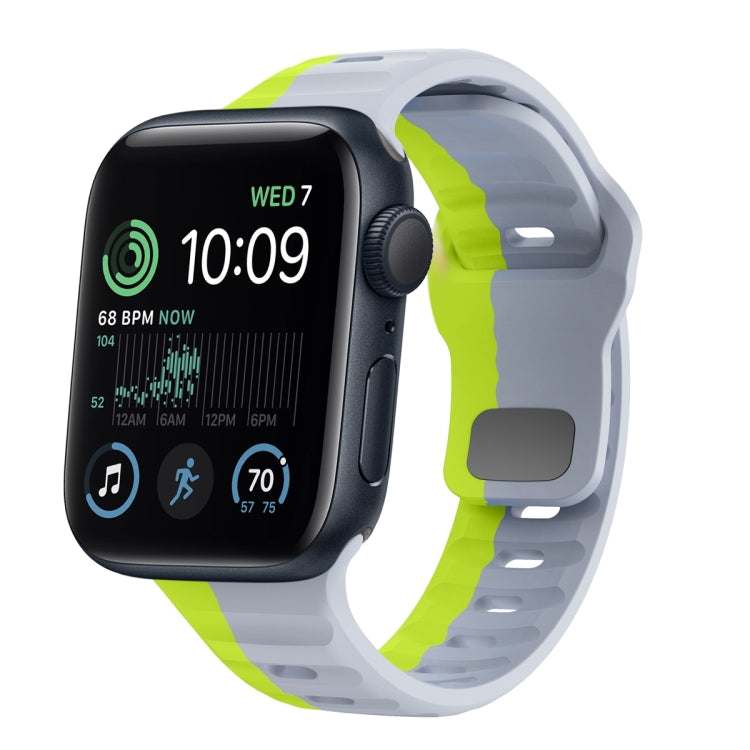 Wellenstruktur Silikon-Uhrenarmband mit umgekehrter Schnalle, für Apple Watch Series 8 41mm, für Apple Watch Series 8 45mm, für Apple Watch SE 2022 40mm, für Apple Watch SE 2022 44mm