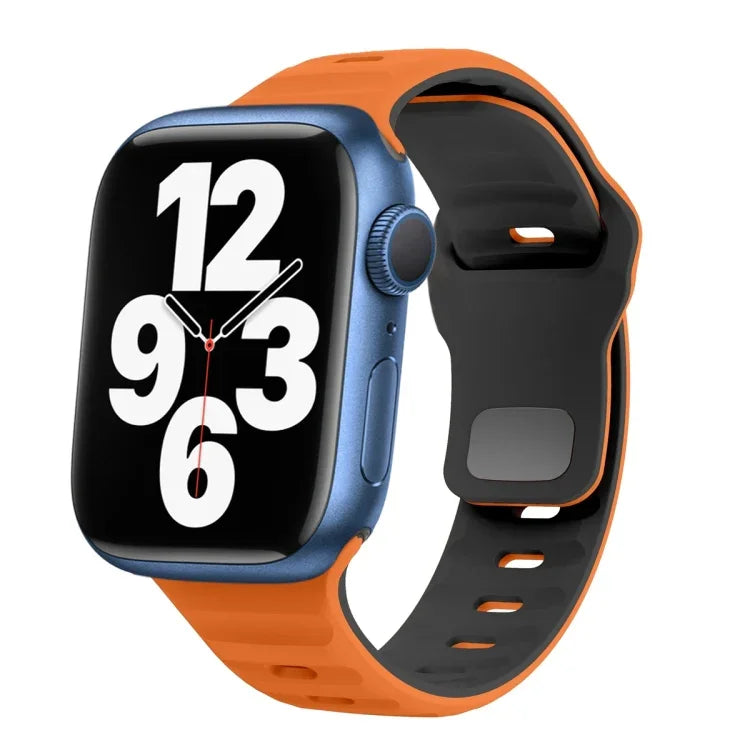 Silikon-Uhrenarmband mit Wellenstruktur und umgekehrter Schnalle