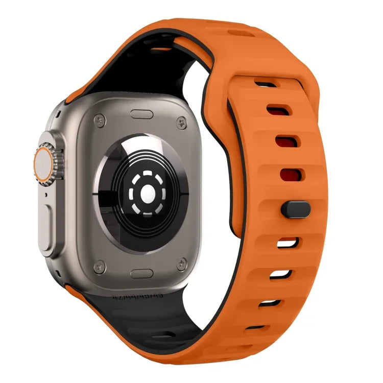Silikon-Uhrenarmband mit Wellenstruktur und umgekehrter Schnalle