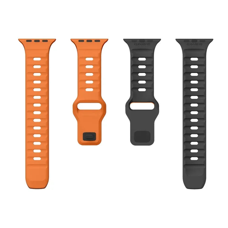 Silikon-Uhrenarmband mit Wellenstruktur und umgekehrter Schnalle
