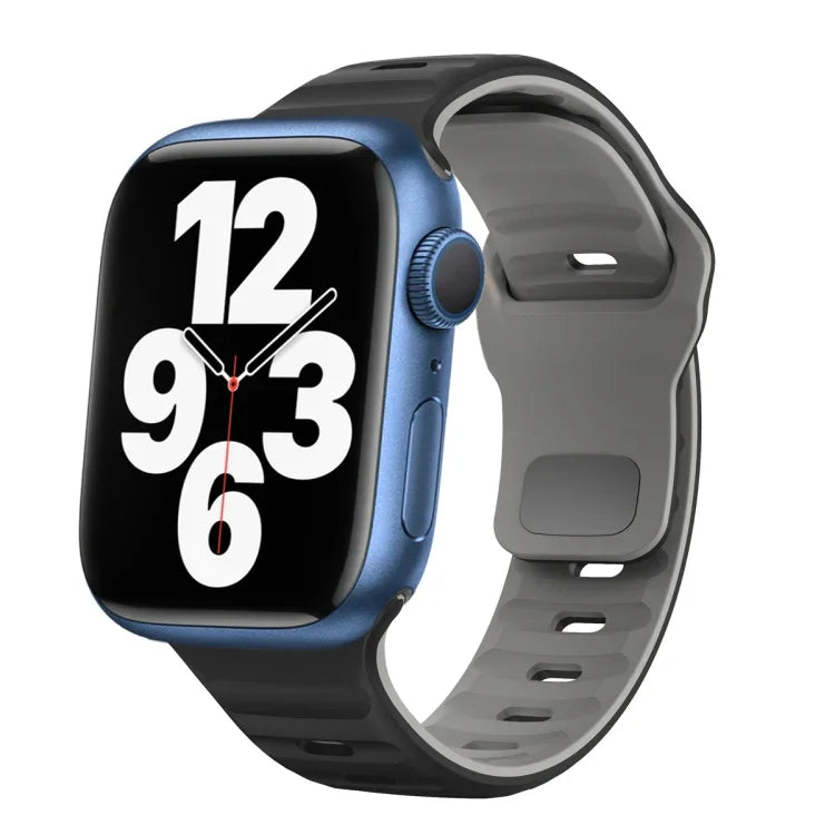 Silikon-Uhrenarmband mit Wellenstruktur und umgekehrter Schnalle