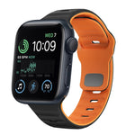 Wellenstruktur Silikon-Uhrenarmband mit umgekehrter Schnalle, für Apple Watch Series 7 41mm, für Apple Watch Series 7 45mm, für Apple Watch SE 40mm, für Apple Watch SE 44mm