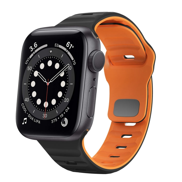 Wellenstruktur Silikon-Uhrenarmband mit umgekehrter Schnalle, für Apple Watch Series 6 40mm, für Apple Watch Series 6 44mm, für Apple Watch Series 5 44mm, für Apple Watch Series 5 40mm