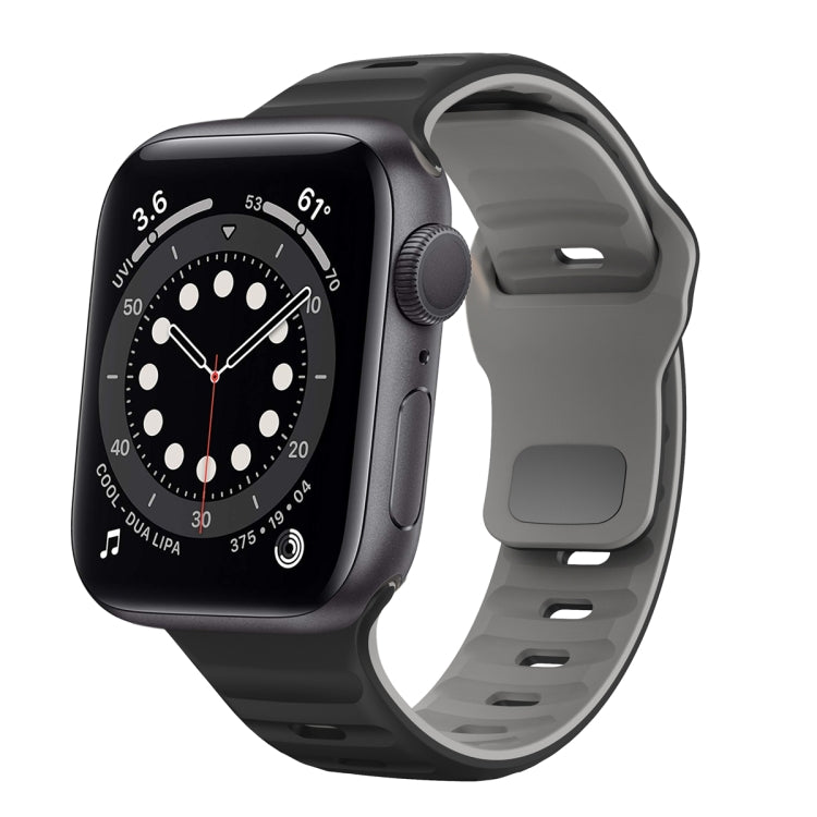 Wellenstruktur Silikon-Uhrenarmband mit umgekehrter Schnalle, für Apple Watch Series 6 40mm, für Apple Watch Series 6 44mm, für Apple Watch Series 5 44mm, für Apple Watch Series 5 40mm
