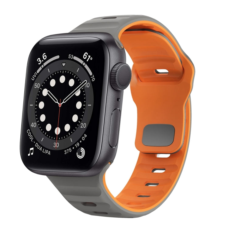 Wellenstruktur Silikon-Uhrenarmband mit umgekehrter Schnalle, für Apple Watch Series 6 40mm, für Apple Watch Series 6 44mm, für Apple Watch Series 5 44mm, für Apple Watch Series 5 40mm
