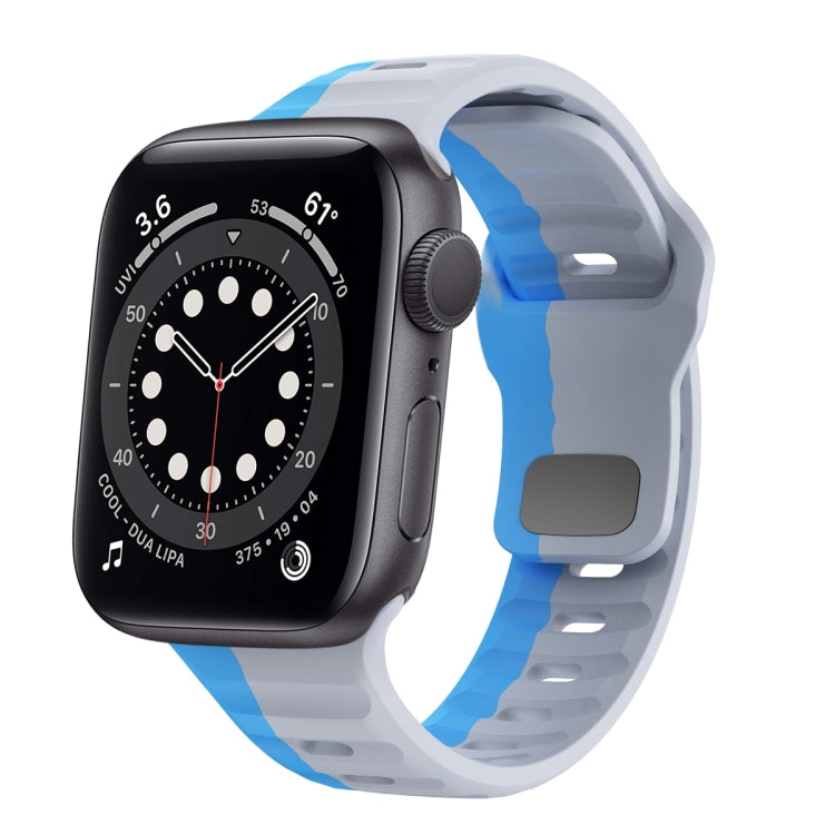 Wellenstruktur Silikon-Uhrenarmband mit umgekehrter Schnalle, für Apple Watch Series 6 40mm, für Apple Watch Series 6 44mm, für Apple Watch Series 5 44mm, für Apple Watch Series 5 40mm