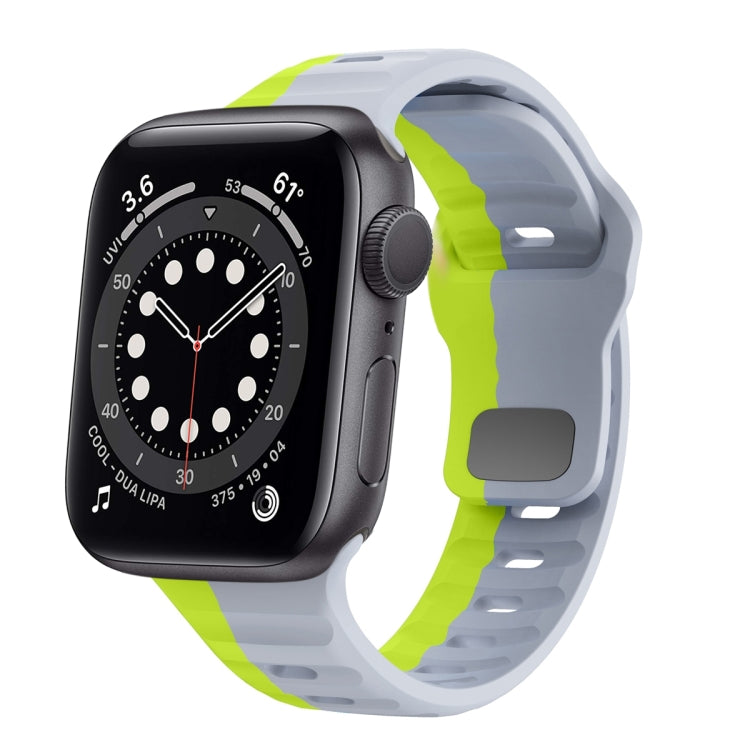 Wellenstruktur Silikon-Uhrenarmband mit umgekehrter Schnalle, für Apple Watch Series 6 40mm, für Apple Watch Series 6 44mm, für Apple Watch Series 5 44mm, für Apple Watch Series 5 40mm
