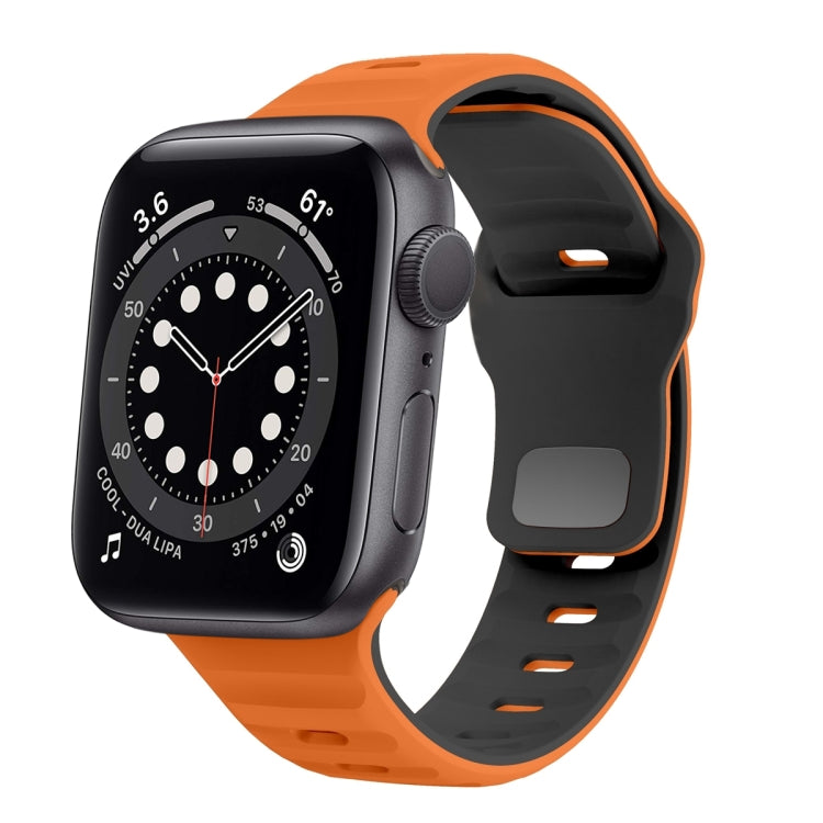 Wellenstruktur Silikon-Uhrenarmband mit umgekehrter Schnalle, für Apple Watch Series 6 40mm, für Apple Watch Series 6 44mm, für Apple Watch Series 5 44mm, für Apple Watch Series 5 40mm