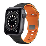 Wellenstruktur Silikon-Uhrenarmband mit umgekehrter Schnalle, für Apple Watch Series 6 40mm, für Apple Watch Series 6 44mm, für Apple Watch Series 5 44mm, für Apple Watch Series 5 40mm