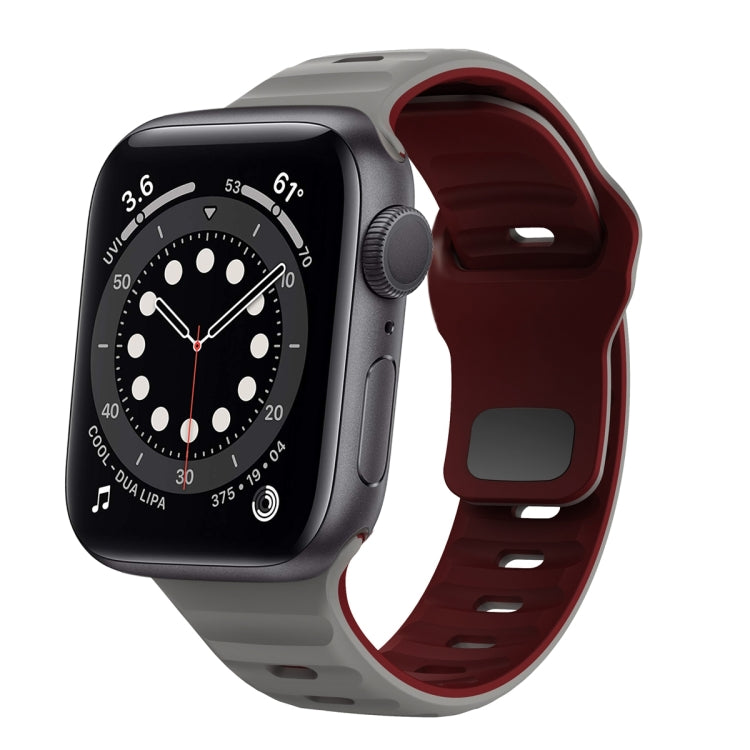 Wellenstruktur Silikon-Uhrenarmband mit umgekehrter Schnalle, für Apple Watch Series 6 40mm, für Apple Watch Series 6 44mm, für Apple Watch Series 5 44mm, für Apple Watch Series 5 40mm