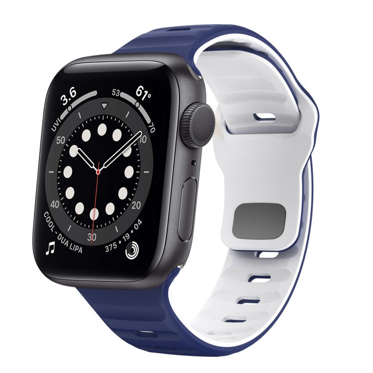 Wellenstruktur Silikon-Uhrenarmband mit umgekehrter Schnalle, für Apple Watch Series 6 40mm, für Apple Watch Series 6 44mm, für Apple Watch Series 5 44mm, für Apple Watch Series 5 40mm