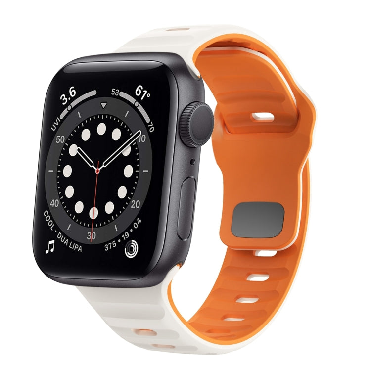 Wellenstruktur Silikon-Uhrenarmband mit umgekehrter Schnalle, für Apple Watch Series 6 40mm, für Apple Watch Series 6 44mm, für Apple Watch Series 5 44mm, für Apple Watch Series 5 40mm