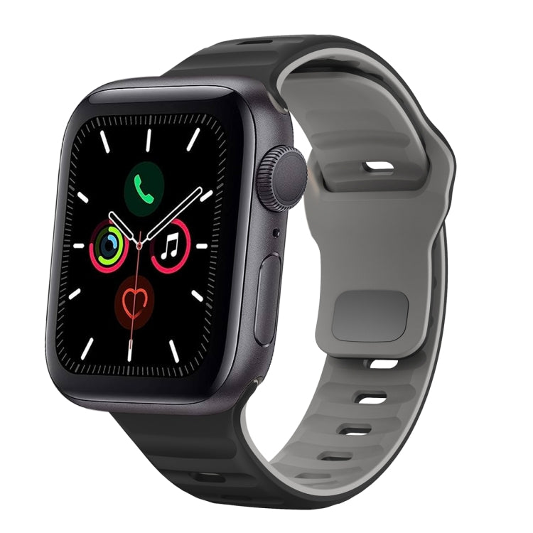 Wellenstruktur Silikon-Uhrenarmband mit umgekehrter Schnalle, für Apple Watch Series 6 40mm, für Apple Watch Series 6 44mm, für Apple Watch Series 5 44mm, für Apple Watch Series 5 40mm