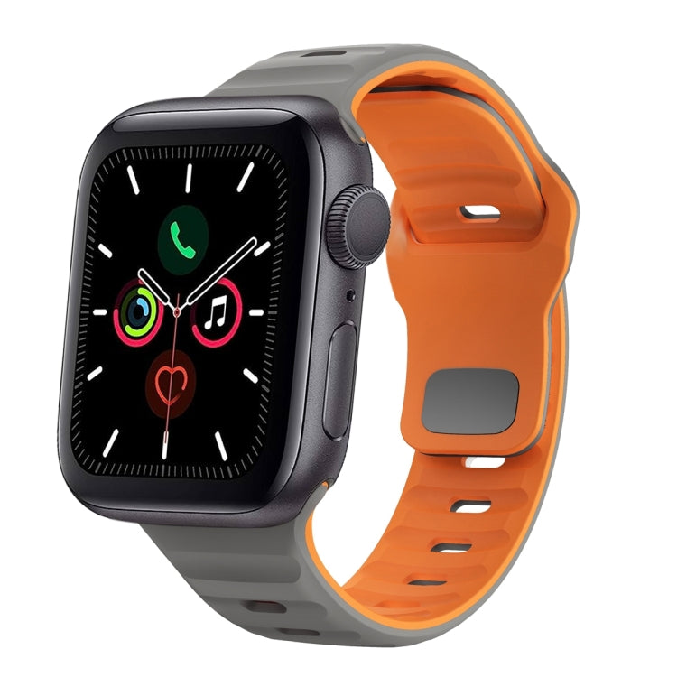 Wellenstruktur Silikon-Uhrenarmband mit umgekehrter Schnalle, für Apple Watch Series 6 40mm, für Apple Watch Series 6 44mm, für Apple Watch Series 5 44mm, für Apple Watch Series 5 40mm