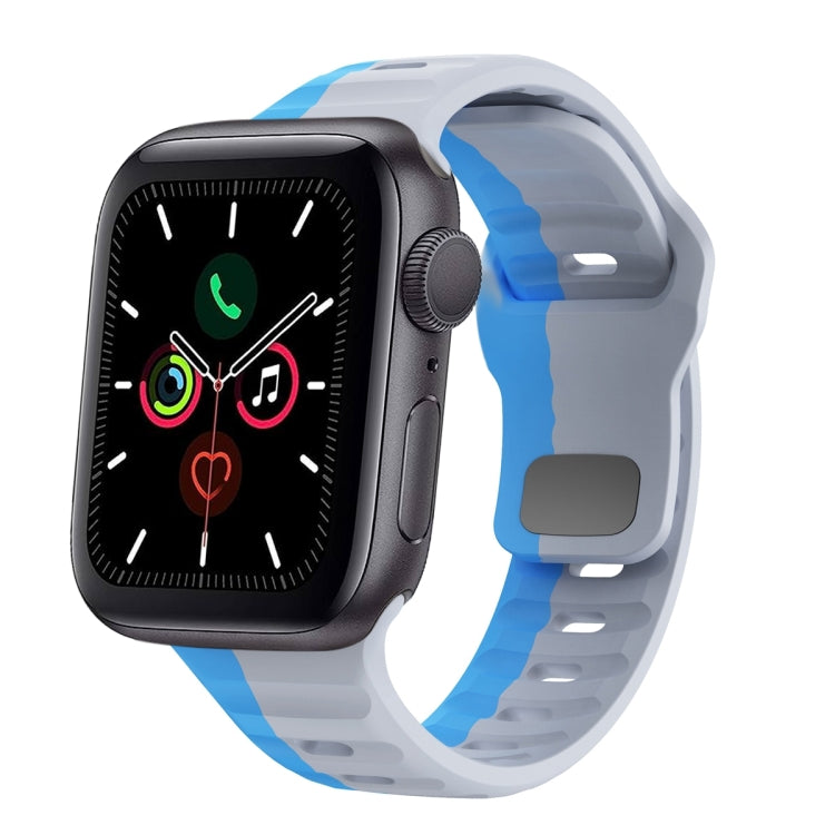 Wellenstruktur Silikon-Uhrenarmband mit umgekehrter Schnalle, für Apple Watch Series 6 40mm, für Apple Watch Series 6 44mm, für Apple Watch Series 5 44mm, für Apple Watch Series 5 40mm