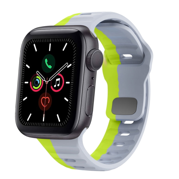 Wellenstruktur Silikon-Uhrenarmband mit umgekehrter Schnalle, für Apple Watch Series 6 40mm, für Apple Watch Series 6 44mm, für Apple Watch Series 5 44mm, für Apple Watch Series 5 40mm