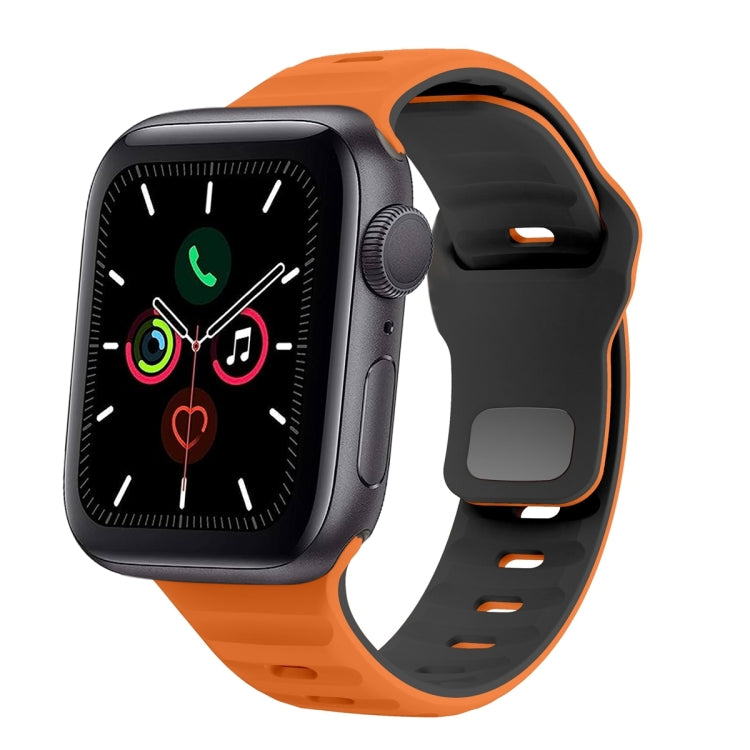 Wellenstruktur Silikon-Uhrenarmband mit umgekehrter Schnalle, für Apple Watch Series 6 40mm, für Apple Watch Series 6 44mm, für Apple Watch Series 5 44mm, für Apple Watch Series 5 40mm