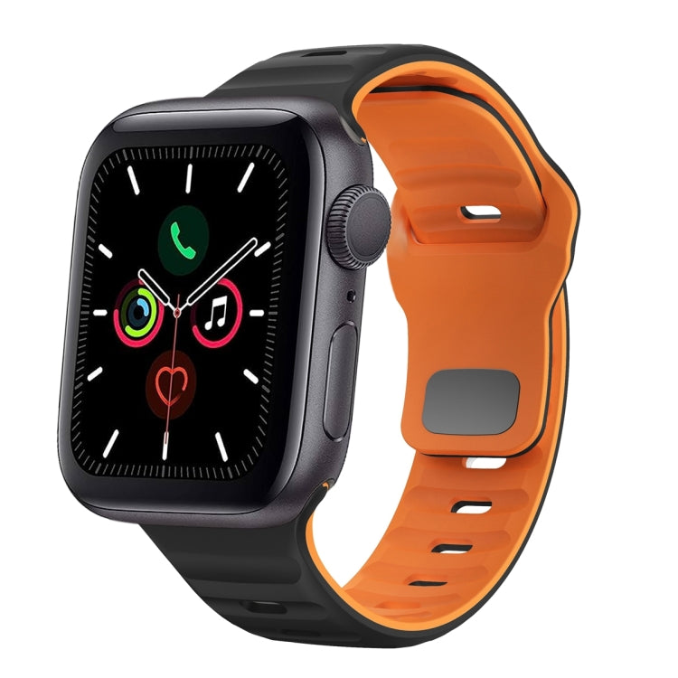 Wellenstruktur Silikon-Uhrenarmband mit umgekehrter Schnalle, für Apple Watch Series 6 40mm, für Apple Watch Series 6 44mm, für Apple Watch Series 5 44mm, für Apple Watch Series 5 40mm