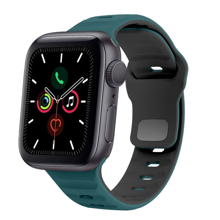 Wellenstruktur Silikon-Uhrenarmband mit umgekehrter Schnalle, für Apple Watch Series 6 40mm, für Apple Watch Series 6 44mm, für Apple Watch Series 5 44mm, für Apple Watch Series 5 40mm