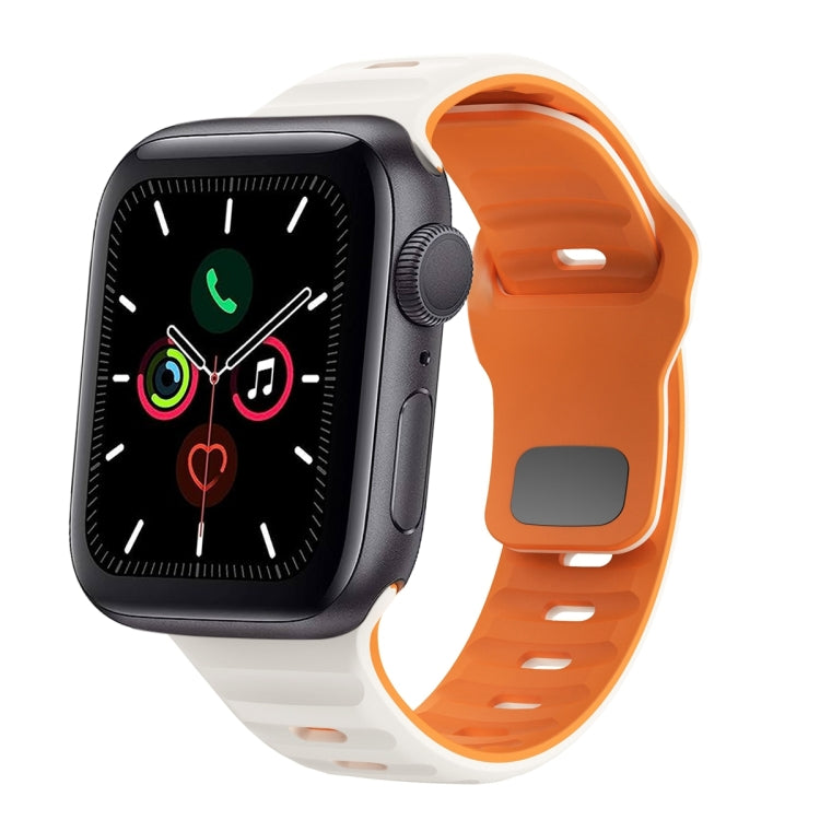 Wellenstruktur Silikon-Uhrenarmband mit umgekehrter Schnalle, für Apple Watch Series 6 40mm, für Apple Watch Series 6 44mm, für Apple Watch Series 5 44mm, für Apple Watch Series 5 40mm