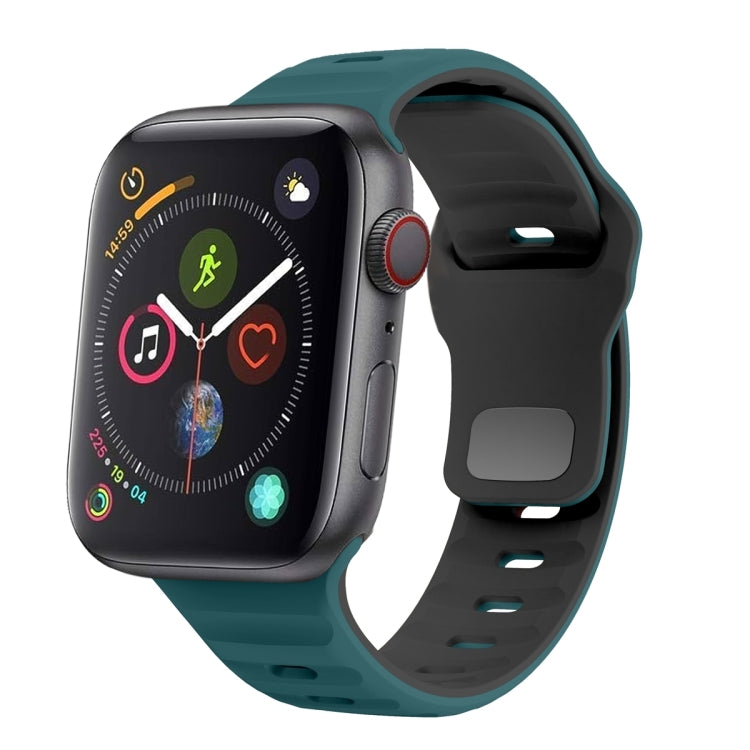 Wellenstruktur Silikon-Uhrenarmband mit umgekehrter Schnalle, für Apple Watch Series 4 44mm, für Apple Watch Series 4 40mm, für Apple Watch Series 3 38mm, für Apple Watch Series 3 42mm