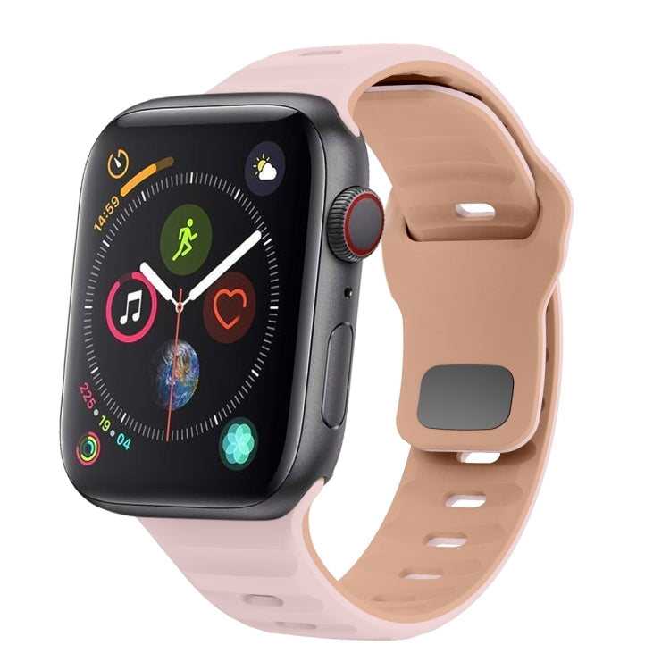 Wellenstruktur Silikon-Uhrenarmband mit umgekehrter Schnalle, für Apple Watch Series 4 44mm, für Apple Watch Series 4 40mm, für Apple Watch Series 3 38mm, für Apple Watch Series 3 42mm