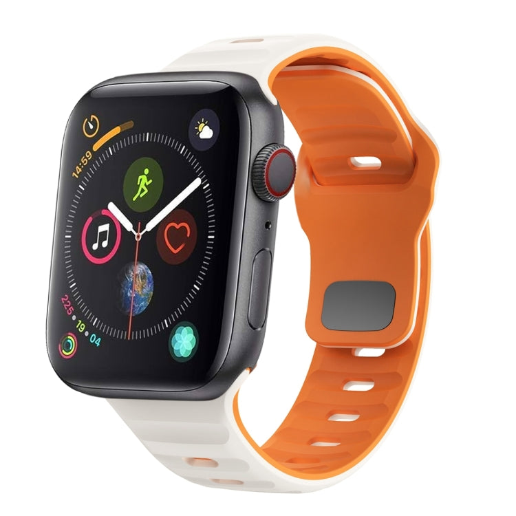 Wellenstruktur Silikon-Uhrenarmband mit umgekehrter Schnalle, für Apple Watch Series 4 44mm, für Apple Watch Series 4 40mm, für Apple Watch Series 3 38mm, für Apple Watch Series 3 42mm