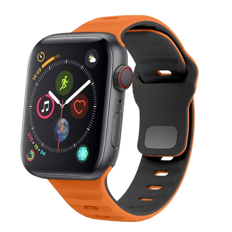 Wellenstruktur Silikon-Uhrenarmband mit umgekehrter Schnalle, für Apple Watch Series 4 44mm, für Apple Watch Series 4 40mm, für Apple Watch Series 3 38mm, für Apple Watch Series 3 42mm