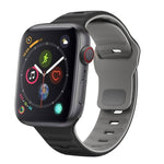 Wellenstruktur Silikon-Uhrenarmband mit umgekehrter Schnalle, für Apple Watch Series 4 44mm, für Apple Watch Series 4 40mm, für Apple Watch Series 3 38mm, für Apple Watch Series 3 42mm