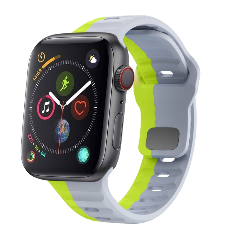 Wellenstruktur Silikon-Uhrenarmband mit umgekehrter Schnalle, für Apple Watch Series 4 44mm, für Apple Watch Series 4 40mm, für Apple Watch Series 3 38mm, für Apple Watch Series 3 42mm