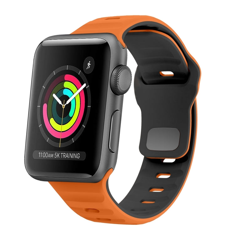 Wellenstruktur Silikon-Uhrenarmband mit umgekehrter Schnalle, für Apple Watch Series 4 44mm, für Apple Watch Series 4 40mm, für Apple Watch Series 3 38mm, für Apple Watch Series 3 42mm