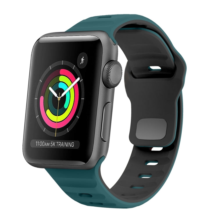 Wellenstruktur Silikon-Uhrenarmband mit umgekehrter Schnalle, für Apple Watch Series 2 42mm, für Apple Watch Series 2 38mm, für Apple Watch 42mm, für Apple Watch 38mm