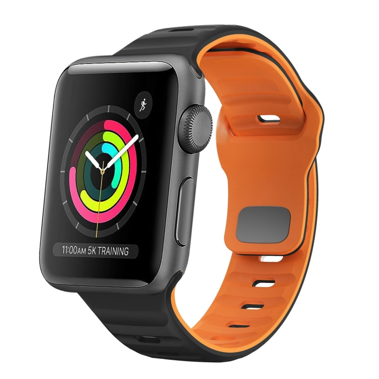 Wellenstruktur Silikon-Uhrenarmband mit umgekehrter Schnalle, für Apple Watch Series 2 42mm, für Apple Watch Series 2 38mm, für Apple Watch 42mm, für Apple Watch 38mm