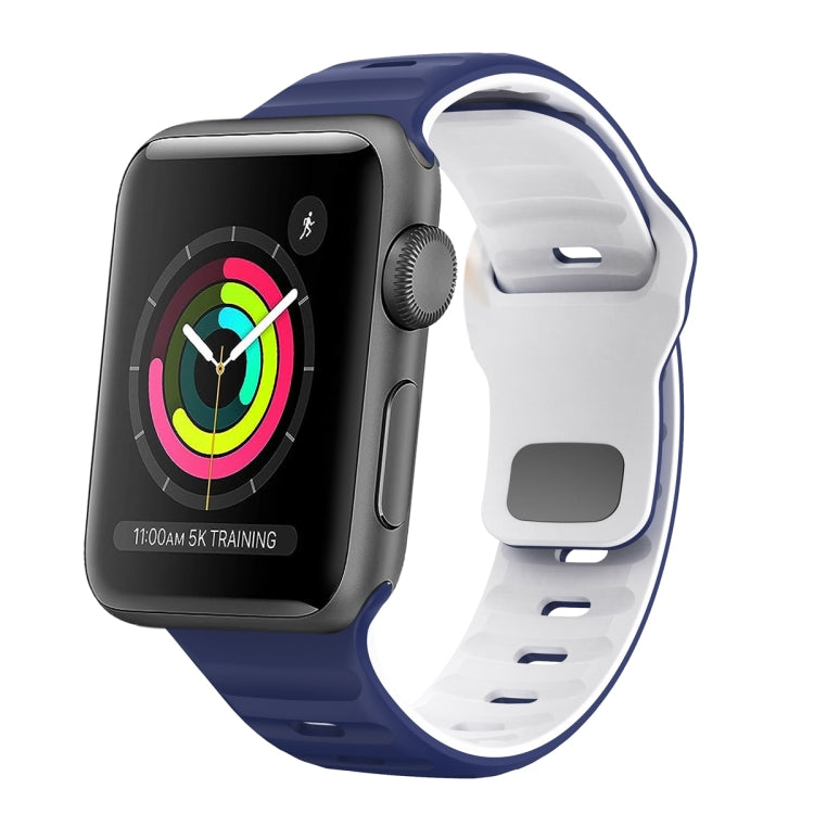 Wellenstruktur Silikon-Uhrenarmband mit umgekehrter Schnalle, für Apple Watch Series 2 42mm, für Apple Watch Series 2 38mm, für Apple Watch 42mm, für Apple Watch 38mm