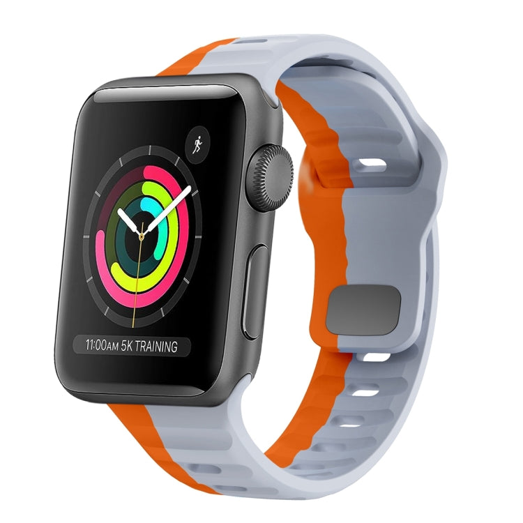 Wellenstruktur Silikon-Uhrenarmband mit umgekehrter Schnalle, für Apple Watch Series 2 42mm, für Apple Watch Series 2 38mm, für Apple Watch 42mm, für Apple Watch 38mm