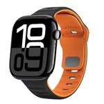 Wellenstruktur Silikon-Uhrenarmband mit umgekehrter Schnalle, für Apple Watch Series 10 46mm, für Apple Watch Series 10 42mm, für Apple Watch SE 2023 44mm, für Apple Watch SE 2023 40mm